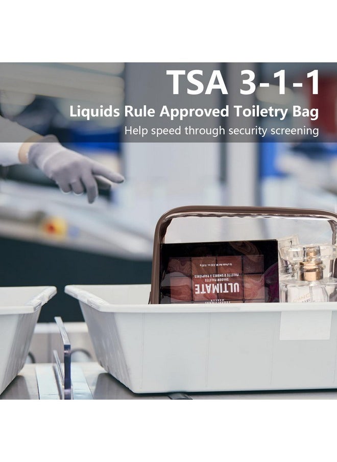 LETGO 4 Pack Tsa Approved Clear Travel Toiletry Bag Zippers Carry-On Travel Size Toiletries Clear Makeup Bags In 4 Size Travel Accessories Essentials For Men And Women (Coffee, Pack Of 4)  - Image 3
