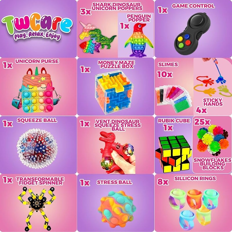 TwCare 120 Pack Fidget Toys Set,Pop Sensory Party Favors Gifts for Kids Adults Boy Girl Stocking Stuffers Autistic Bulk Goodie Bag Filler Treasure Box Classroom Prizes School - Image 4