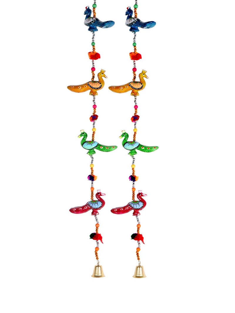 Monk wish Paper Mache Peacock Door Hangings127 cm Multicolor - Image 3