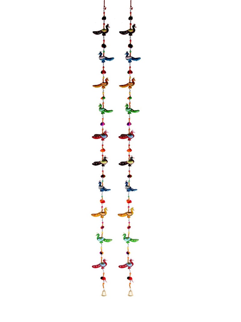 Monk wish Paper Mache Peacock Door Hangings127 cm Multicolor - Image 4