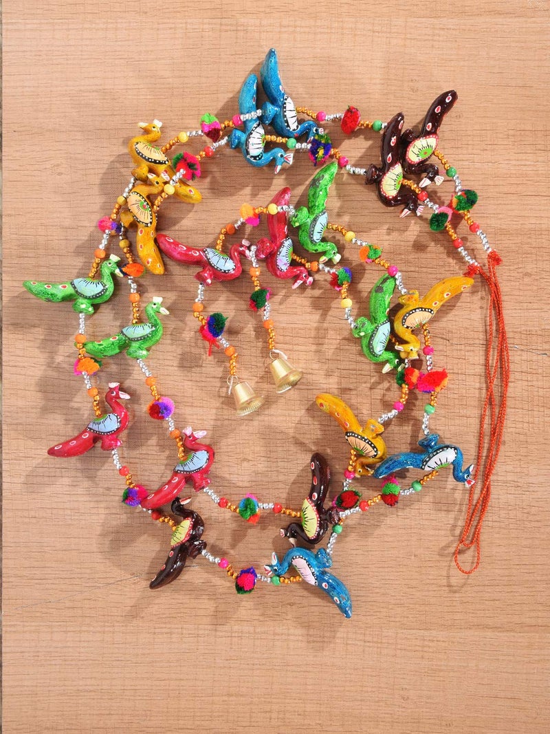 Monk wish Paper Mache Peacock Door Hangings127 cm Multicolor - Image 2