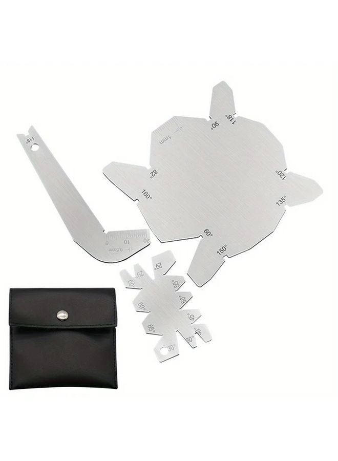 3Pcs Silvery Stainless Steel Drill Bit Angle Gauge Set Accurate Break Resistant - Image 1