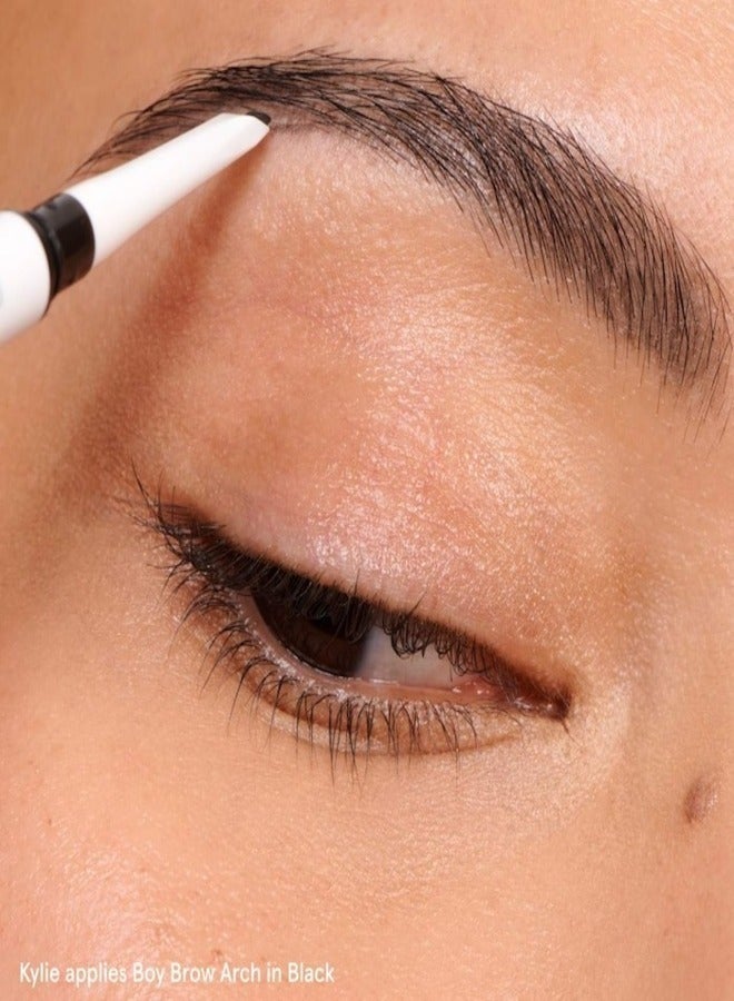 جلوسير أكثر لمعانًا  ولد  دهان الحواجب 2 في 1 طويل الأمد + قلم حواجب - أسود، مقاوم للتلطخ، تحديد قابل للبناء عليه - Image 2