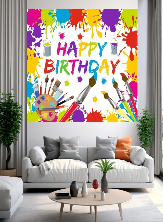 Party Baazaar Art Attack Birthday Backdrop 5x4 Ft | Backdrops for Decoration | Birthday Decoration Backdrop | Banner for Kids Theme Party - Image 2
