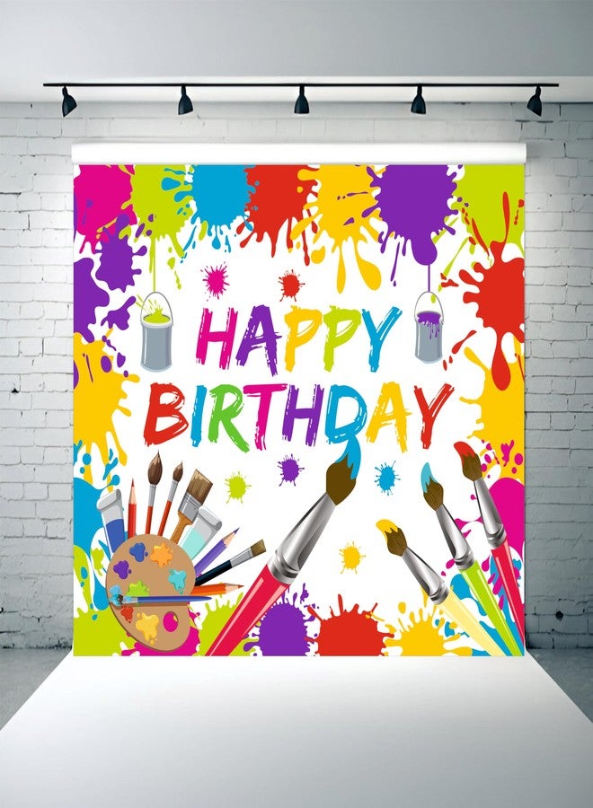 Party Baazaar Art Attack Birthday Backdrop 5x4 Ft | Backdrops for Decoration | Birthday Decoration Backdrop | Banner for Kids Theme Party - Image 1