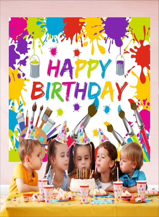 Party Baazaar Art Attack Birthday Backdrop 5x4 Ft | Backdrops for Decoration | Birthday Decoration Backdrop | Banner for Kids Theme Party - Image 4
