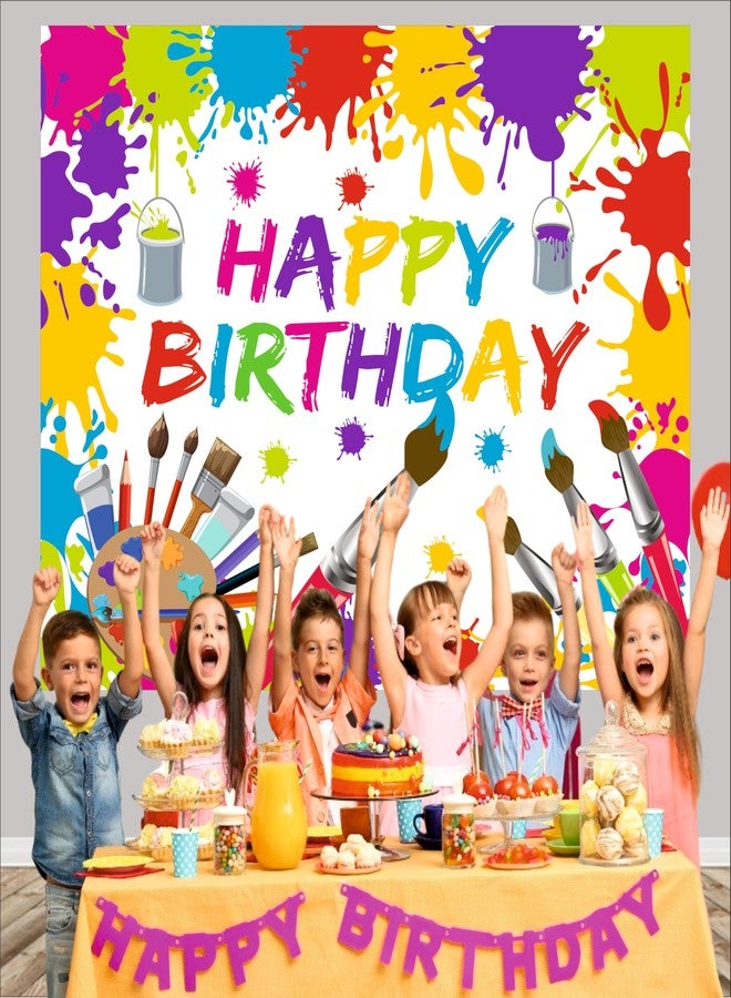 Party Baazaar Art Attack Birthday Backdrop 5x4 Ft | Backdrops for Decoration | Birthday Decoration Backdrop | Banner for Kids Theme Party - Image 5
