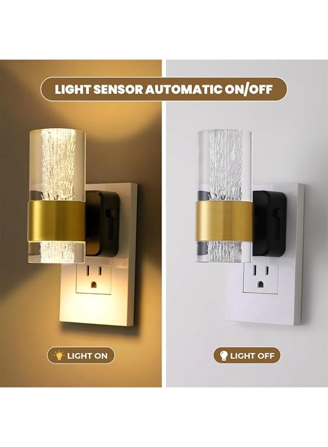 2 PCS LED Night Light Plug in,Automatic Nightlight with Dusk to Dawn Sensor,Soft White 3000K,0-100 LM Adjustable Brightness,0.5W UK Plug Night Lamp Dimmable for Bedroom Bathroom Kitchen Stair - Image 3