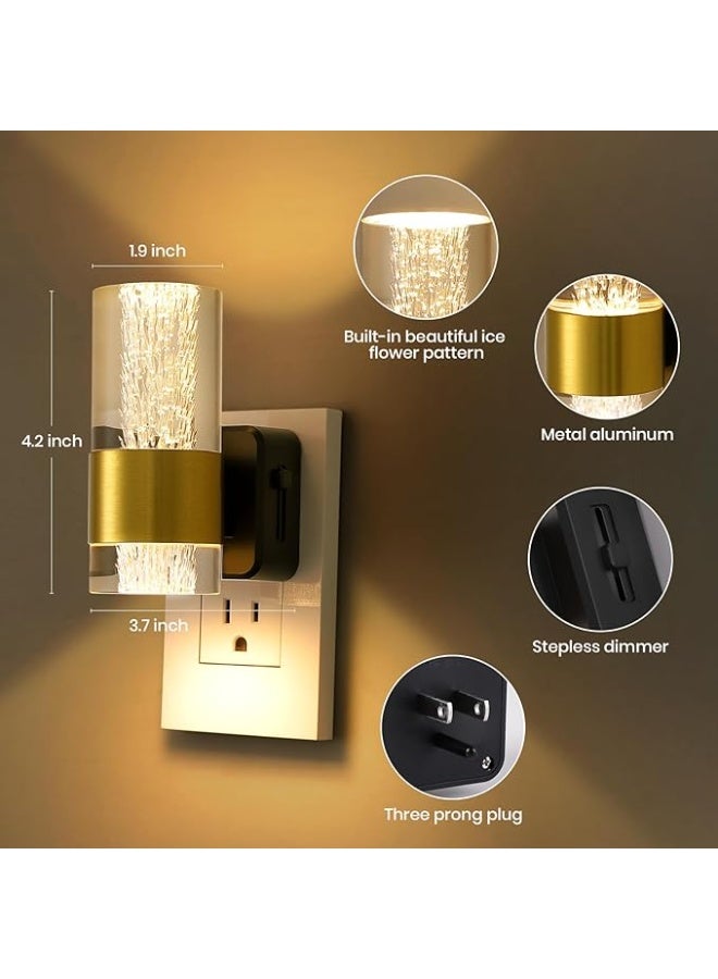 2 PCS LED Night Light Plug in,Automatic Nightlight with Dusk to Dawn Sensor,Soft White 3000K,0-100 LM Adjustable Brightness,0.5W UK Plug Night Lamp Dimmable for Bedroom Bathroom Kitchen Stair - Image 4