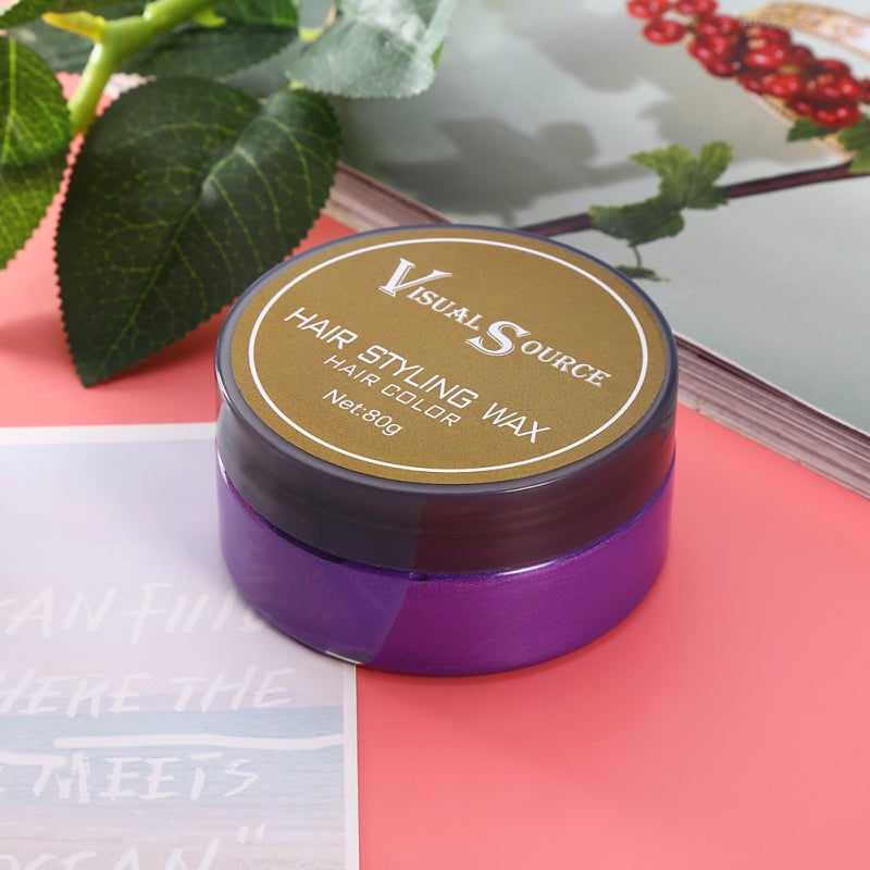 Purple 80g Plant Extract Hair Color Wax - Easy Coloring Washing Portable Hair Styling Wax for Home Professional Men Women - Image 2
