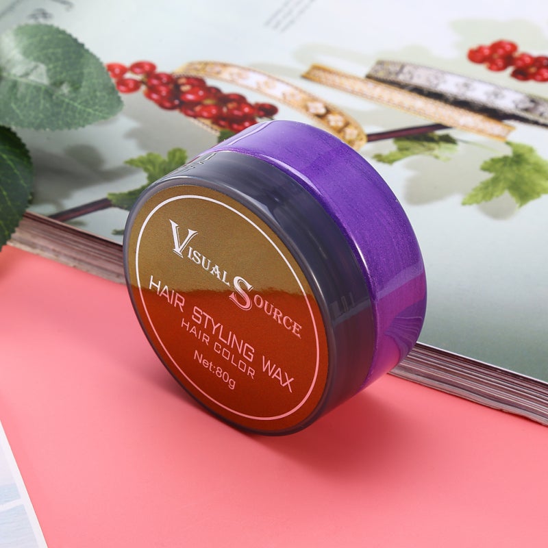Purple 80g Plant Extract Hair Color Wax - Easy Coloring Washing Portable Hair Styling Wax for Home Professional Men Women - Image 1
