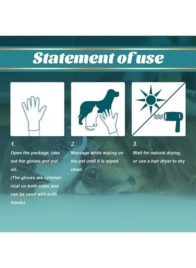 YEGBONG 10pcs Disposable Pet Cleaning Deodorizing Bath Wipes for Dogs and Cats Puppy Kitten Grooming Wet Wipes Gloves to Nourish and Smooth Fur Daily Care Outdoor Travel No Rinse - Image 3