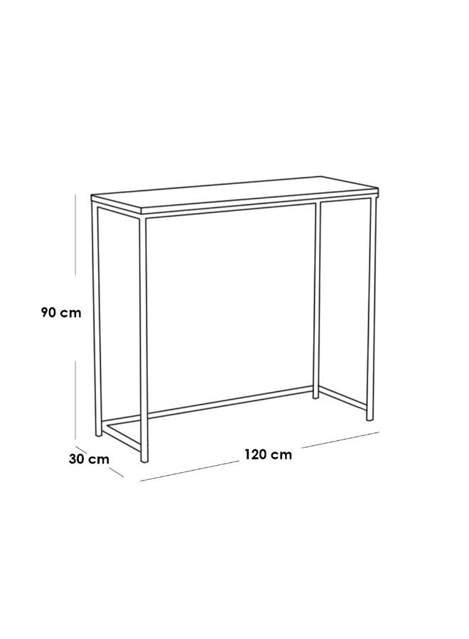 الهوم طاولة مدخل 120x30x90 سم - رمادي وأسود - Image 2