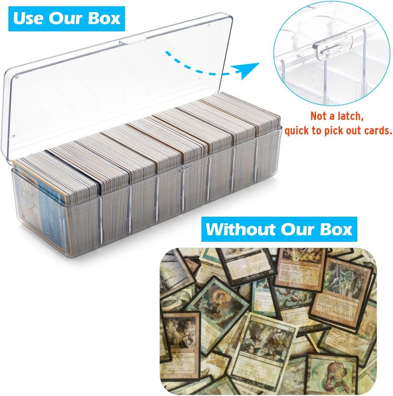 Excefore Trading Card Storage Box, Transparent Card Storage Plastic Box, Large for 560 Cards, Card Case with Removable Dividers for Baseball Cards, Toploaders, Graded Card, Mtg, Magnetic Card - Image 5