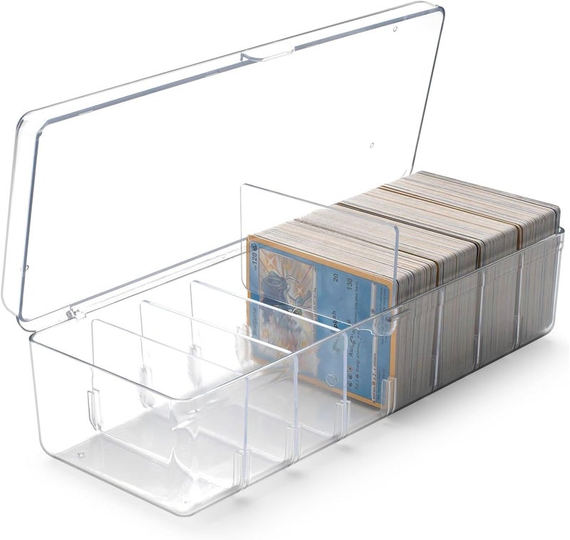 Excefore Trading Card Storage Box, Transparent Card Storage Plastic Box, Large for 560 Cards, Card Case with Removable Dividers for Baseball Cards, Toploaders, Graded Card, Mtg, Magnetic Card - Image 1
