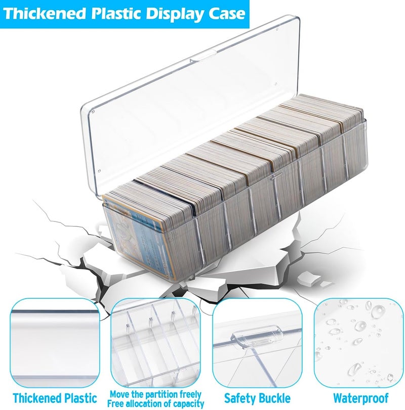 Excefore Trading Card Storage Box, Transparent Card Storage Plastic Box, Large for 560 Cards, Card Case with Removable Dividers for Baseball Cards, Toploaders, Graded Card, Mtg, Magnetic Card - Image 4