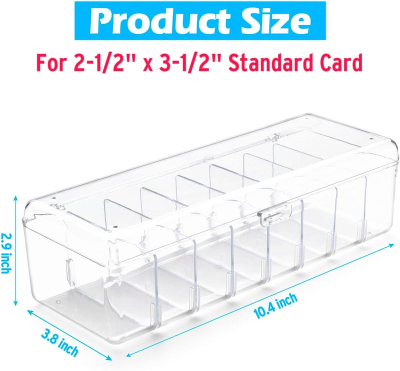 Excefore Trading Card Storage Box, Transparent Card Storage Plastic Box, Large for 560 Cards, Card Case with Removable Dividers for Baseball Cards, Toploaders, Graded Card, Mtg, Magnetic Card - Image 3