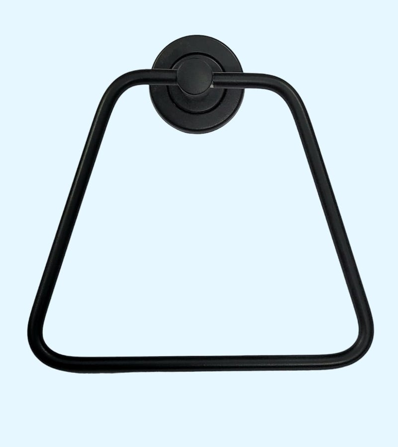 Nooks Stainless Napkin and Towel Holder for BathroomLiving RoomKitchenIndoorOutdoor Tringle Shape Ring Pack of 2 Black Colour - Image 2