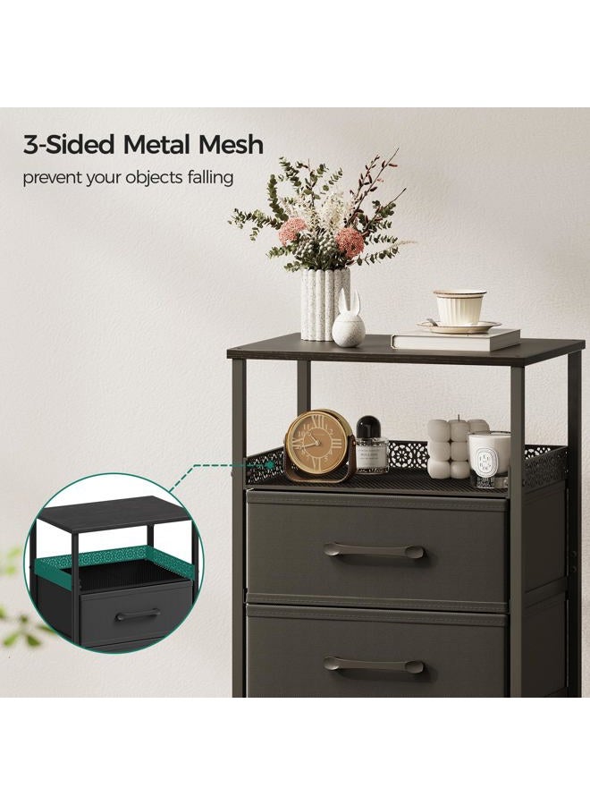 JARHETUN End Table with 3 Drawers, Black - Image 3