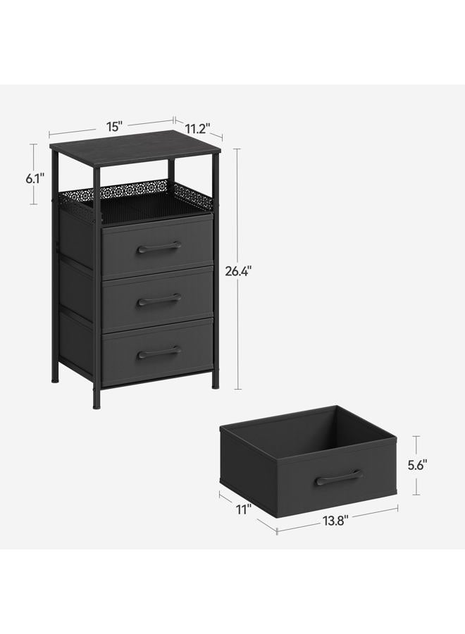 JARHETUN End Table with 3 Drawers, Black - Image 5