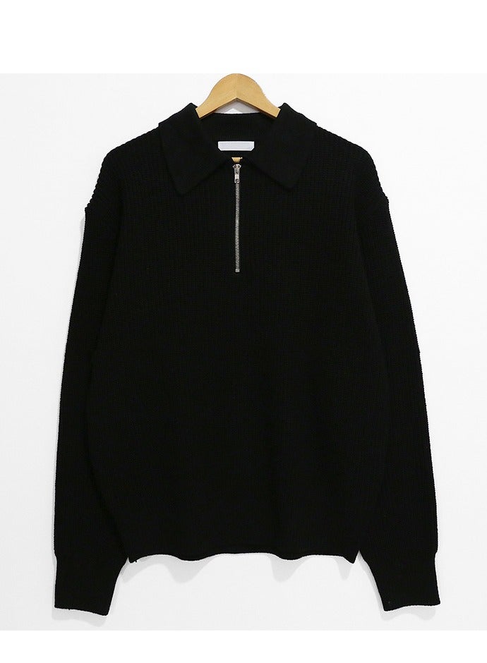 NIBEMINENT Retro Knitted Cable Sweater, Men's Casual Warm Slightly Stretch LapelPullover Sweater For Men Fall Winter  - Image 2