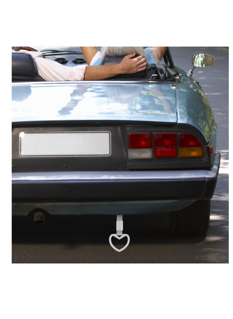 Excefore 4 Pieces Tsurikawa Ring Heart-Shaped Car Hand Strap Decorative Warning Loops Rear Bumper Warning Ring for Car Interior Exterior Decoration  - Image 5