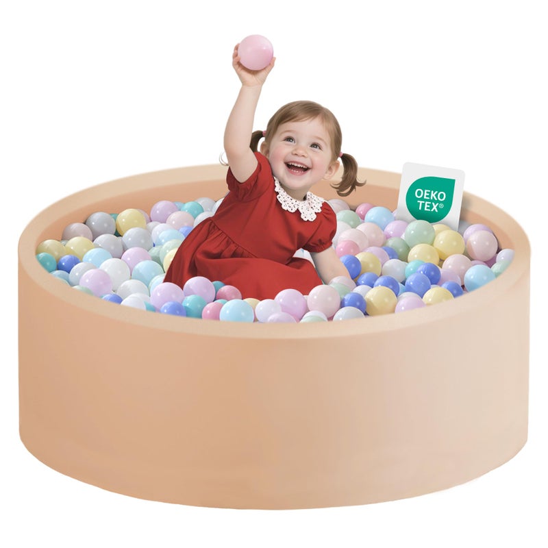 Zedachica Ball Pit for Toddlers 3543x1181 Baby Ball Pit Soft Memory Foam Ball Pool Round Kids Ball Pit Indoor and Outdoor Game Kids Play Ball Pool Ideal Gift for Girls and Boys Beige NO Balls - Image 2