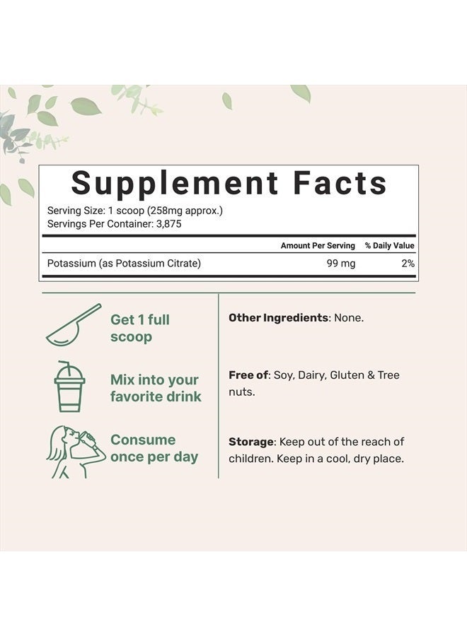 Micro Ingredients US Origin Pure Potassium Citrate Powder, 1Kg (2.2 Pound),Strongly Supports Mineral Balance, Heart Health and Immune System, Non-GMO and Vegan Friendly - Image 2