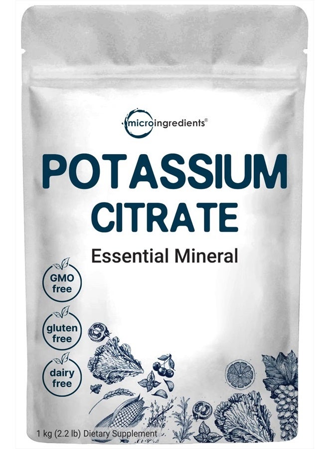 Micro Ingredients Micro Ingredients US Origin Pure Potassium Citrate Powder, 1Kg (2.2 Pound),Strongly Supports Mineral Balance, Heart Health and Immune System, Non-GMO and Vegan Friendly  - Image 1