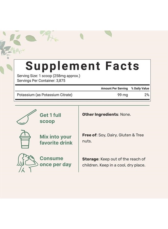 Micro Ingredients Micro Ingredients US Origin Pure Potassium Citrate Powder, 1Kg (2.2 Pound),Strongly Supports Mineral Balance, Heart Health and Immune System, Non-GMO and Vegan Friendly  - Image 2