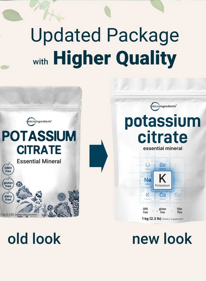 Micro Ingredients مسحوق سترات البوتاسيوم النقي من ميكرو إنغريدينتس، منشأ أمريكي، 1 كجم (2.2 رطل)، يدعم توازن المعادن وصحة القلب والجهاز المناعي بقوة، غير معدل وراثيًا وصديق للنباتيين - Image 3