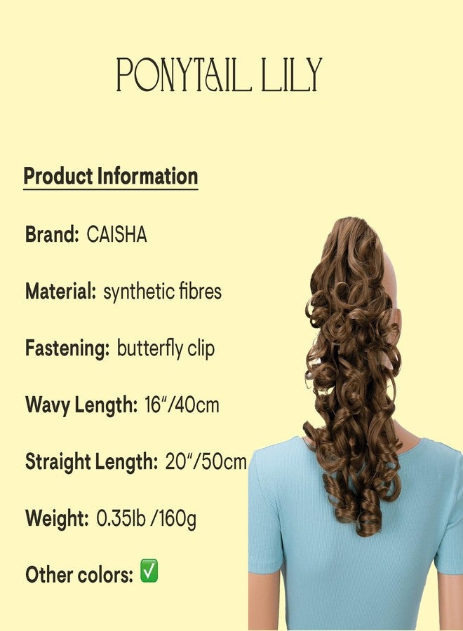 CAISHA 16" Hairpiece Ponytail Clip On Extension Voluminous Wavy Medium Brown H205 - Image 2