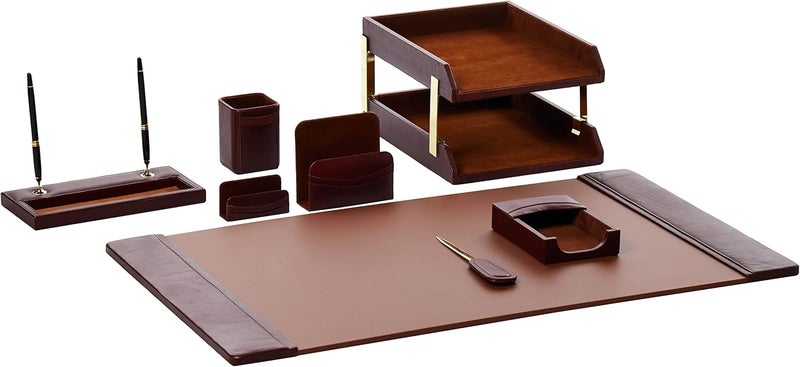 Dacasso Leather Desk Set 10Piece Mocha D3020 - Image 1