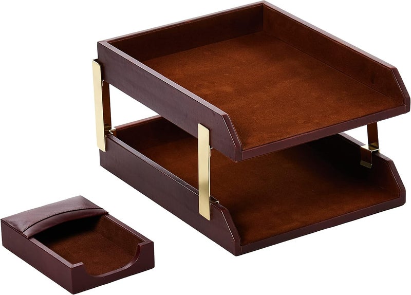Dacasso Leather Desk Set 10Piece Mocha D3020 - Image 3