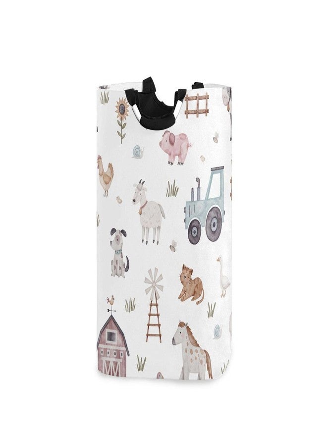 Kigai Farm Animal Laundry Basket Waterproof Collapsible Laundry Hamper Baby Hamper Dirty Clothes Organizer for Nursery Bedroom Dorm - Image 1