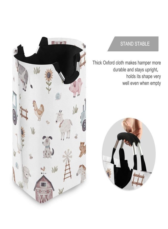Kigai Farm Animal Laundry Basket Waterproof Collapsible Laundry Hamper Baby Hamper Dirty Clothes Organizer for Nursery Bedroom Dorm - Image 3