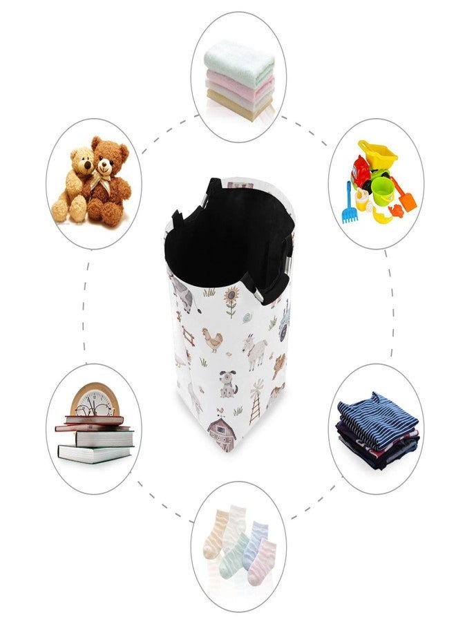 Kigai Farm Animal Laundry Basket Waterproof Collapsible Laundry Hamper Baby Hamper Dirty Clothes Organizer for Nursery Bedroom Dorm - Image 4