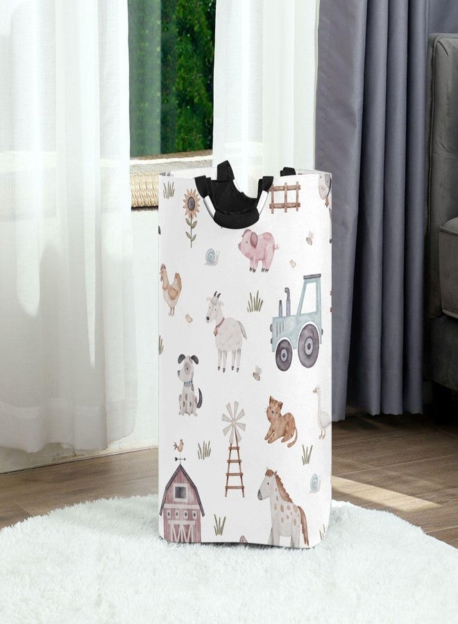 Kigai Farm Animal Laundry Basket Waterproof Collapsible Laundry Hamper Baby Hamper Dirty Clothes Organizer for Nursery Bedroom Dorm - Image 2