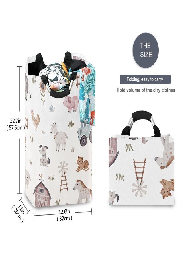 Kigai Farm Animal Laundry Basket Waterproof Collapsible Laundry Hamper Baby Hamper Dirty Clothes Organizer for Nursery Bedroom Dorm - Image 5