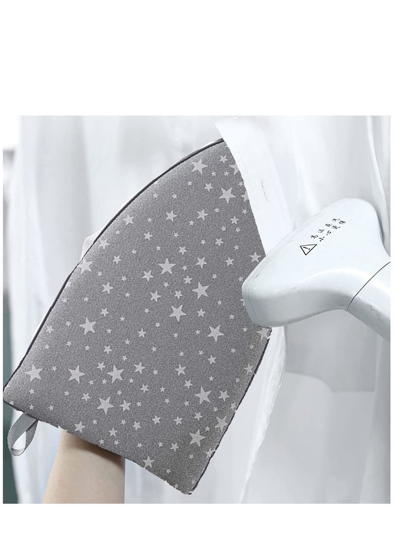 KASTWAVE Garment Steamer Ironing Glove Waterproof Heat Resistant Anti Steam Mitt with Finger Loop Complete Care Protective Garment Steaming Mitt Accessories for Clothes (Grey stars)  - Image 1