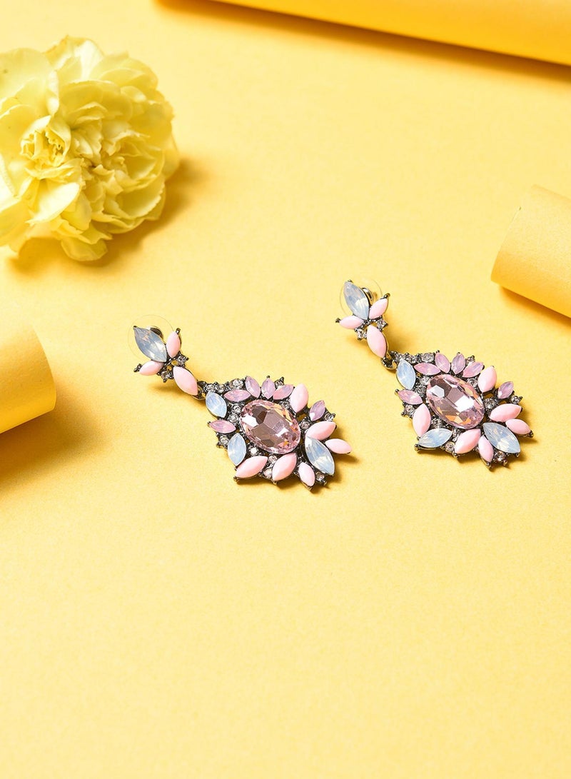 SOHI Pink Contemporary Artificial Drop Earring Jewellery - Image 3
