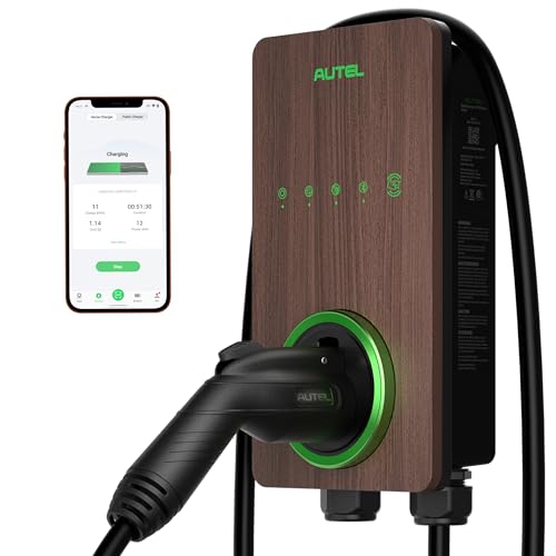 Autel Maxicharger Electric Vehicle (EV) Charger,240V Indoor/Outdoor Car Charging Station with Level 2, Wood Grain - Image 1