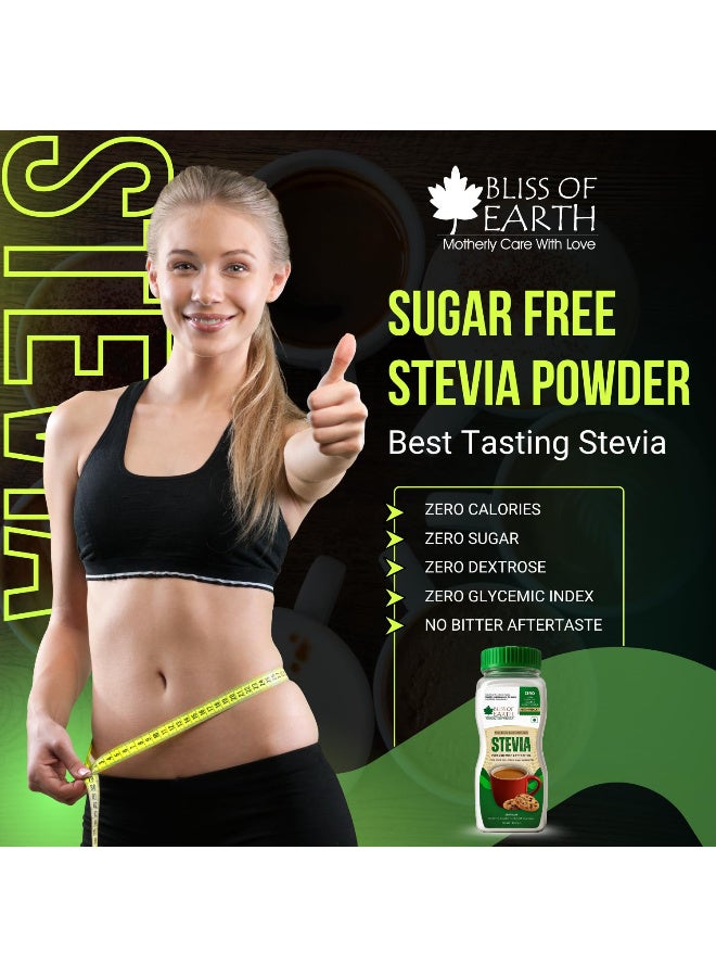 BLISS OF EARTH Stevia Sweetener Sugarfree Diet Sugar 200gm - Image 3
