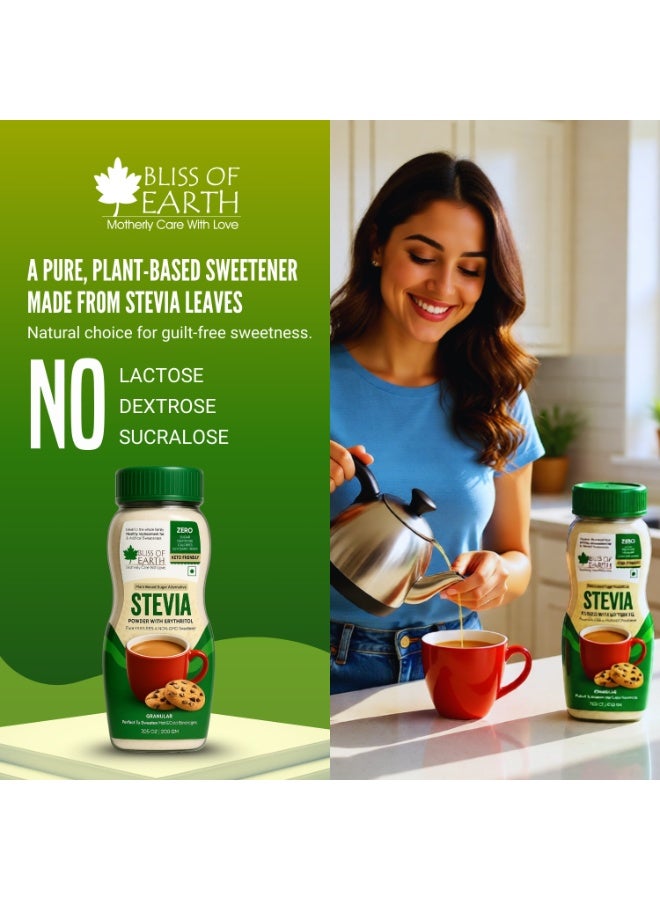 Bliss of Earth Stevia Sweetener With Erythritol, Natural Zero Calorie Sugar Substitute, Keto & Diabetic Friendly, 200g - Image 5