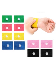Motion Sickness Bands for Adult Kids, Nausea Relief Acupressure Wristband Bracelets for Pregnancy Morning Sea Car Travel Sickness, Multicolor 6 Pairs