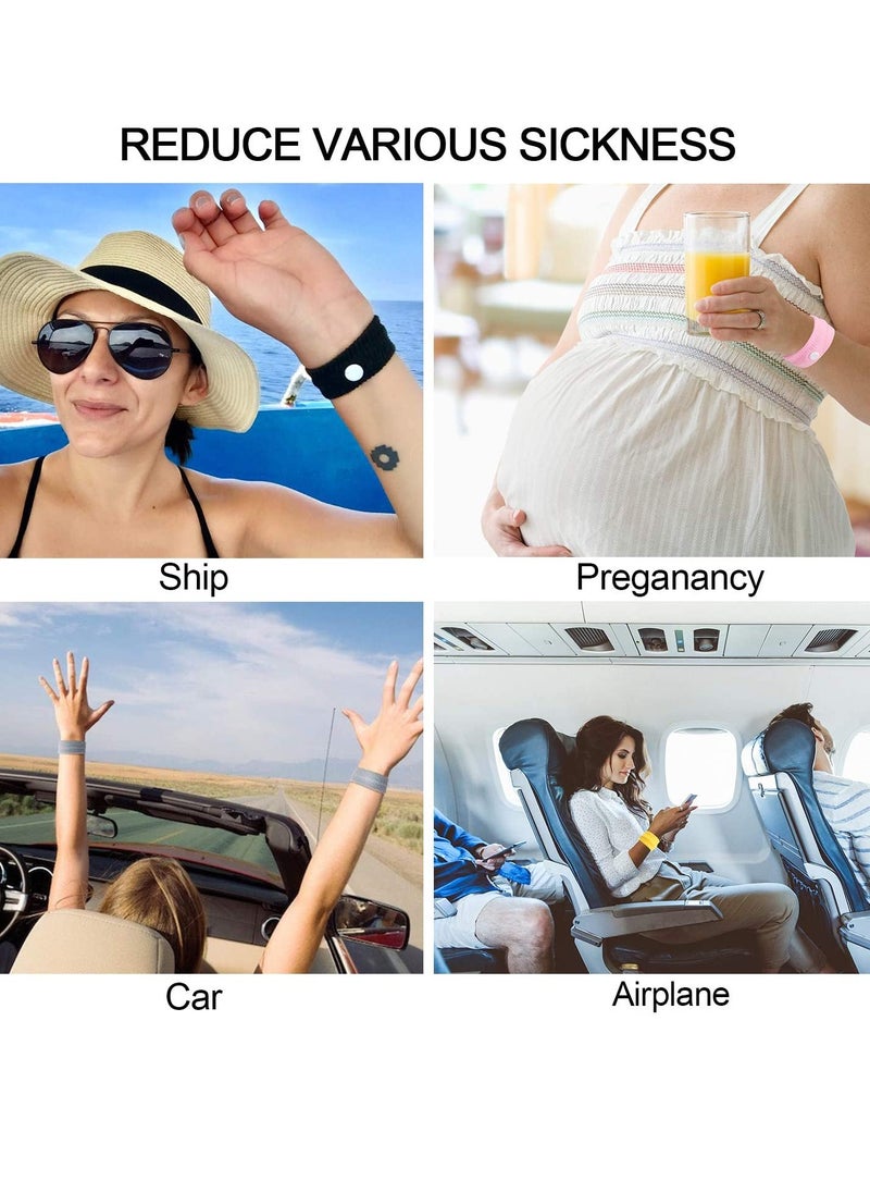 Generic - Motion Sickness Bands for Adult Kids, Nausea Relief Acupressure Wristband Bracelets for Pregnancy Morning Sea Car Travel Sickness, Multicolor 6 Pairs - Image 1