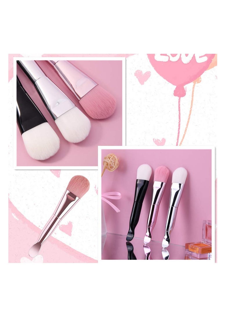 3PCS Soft Hair Fiber Facial Mask Brush Set - Double-Headed Design for Mud Masks and Serums, Silicone Cosmetic Scrapers, Perfect Beauty Tool for Smooth Application and Skincare. - Image 2