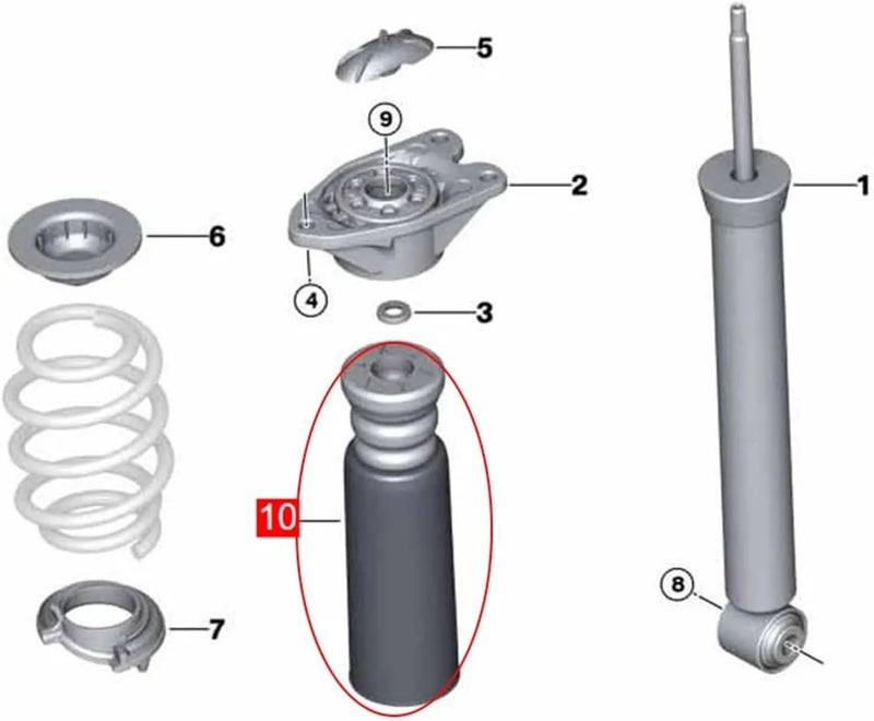 DEMULAX Rear Shock Absorber Boot Rubber Buffer Block - Image 2