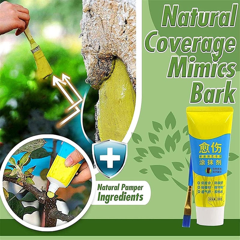 woobles Plant Restoring Regrowth Sealant,Tree Wound Sealer,Bonsai Tree Wound Paste,Tree Wound Bonsai Cut Paste Smear Agent Pruning Compound Sealer with Brush (2 Pcs) - Image 2