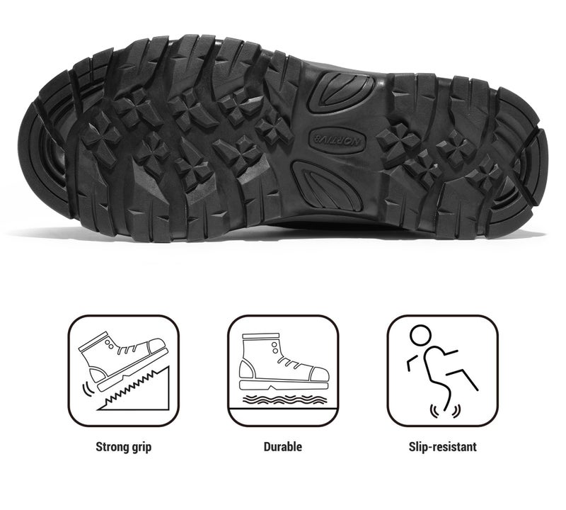 NORTIV 8 Men's Insulated Waterproof Construction Hiking Winter Snow Boots,Size 8.5,Grey,TUNDRA - Image 5